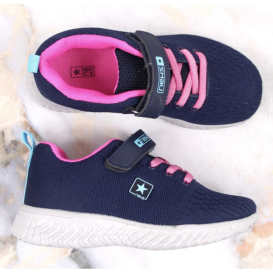 News Chaussures Sport Résille Bleu Marine Fille – Image 4