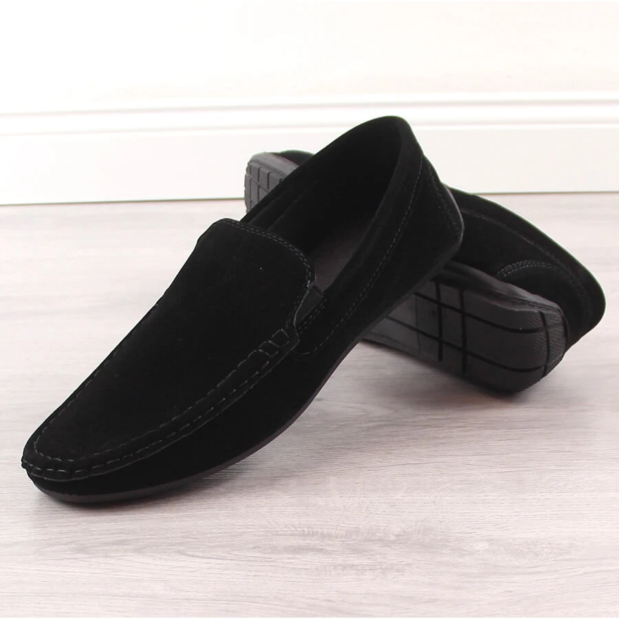 News Mocassins Ajourés Homme 4873 En Daim Noir Ajouré Le Noir – Image 4