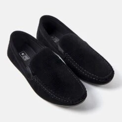 News Mocassins Noirs Pour Homme Avec Perforation Laberge Le Noir