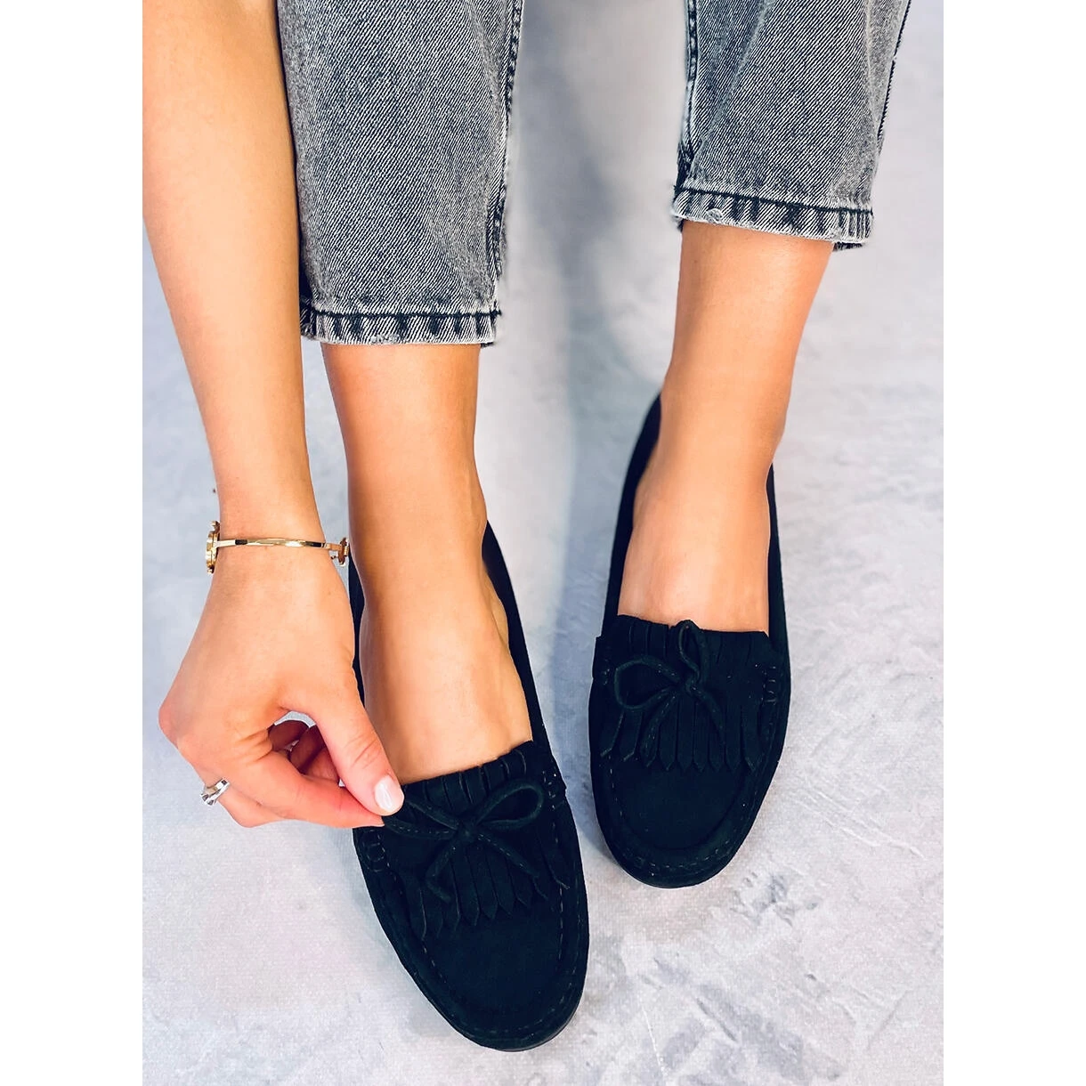 Noir Mocassins Femme GS11P Noir Le Noir – Image 2