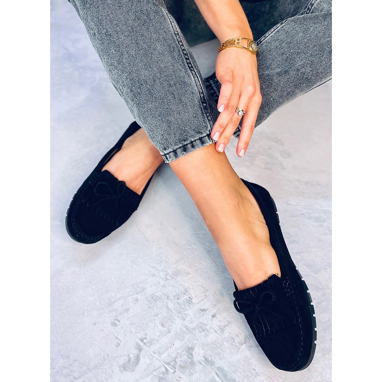 Noir Mocassins Femme GS11P Noir Le Noir – Image 3