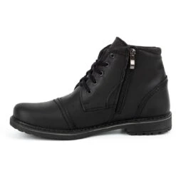 Olivier Bottes D'hiver En Cuir Pour Hommes 132GT Noir Le Noir