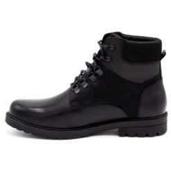 Olivier Bottes D'hiver En Cuir Pour Hommes 7002KB Noir Le Noir
