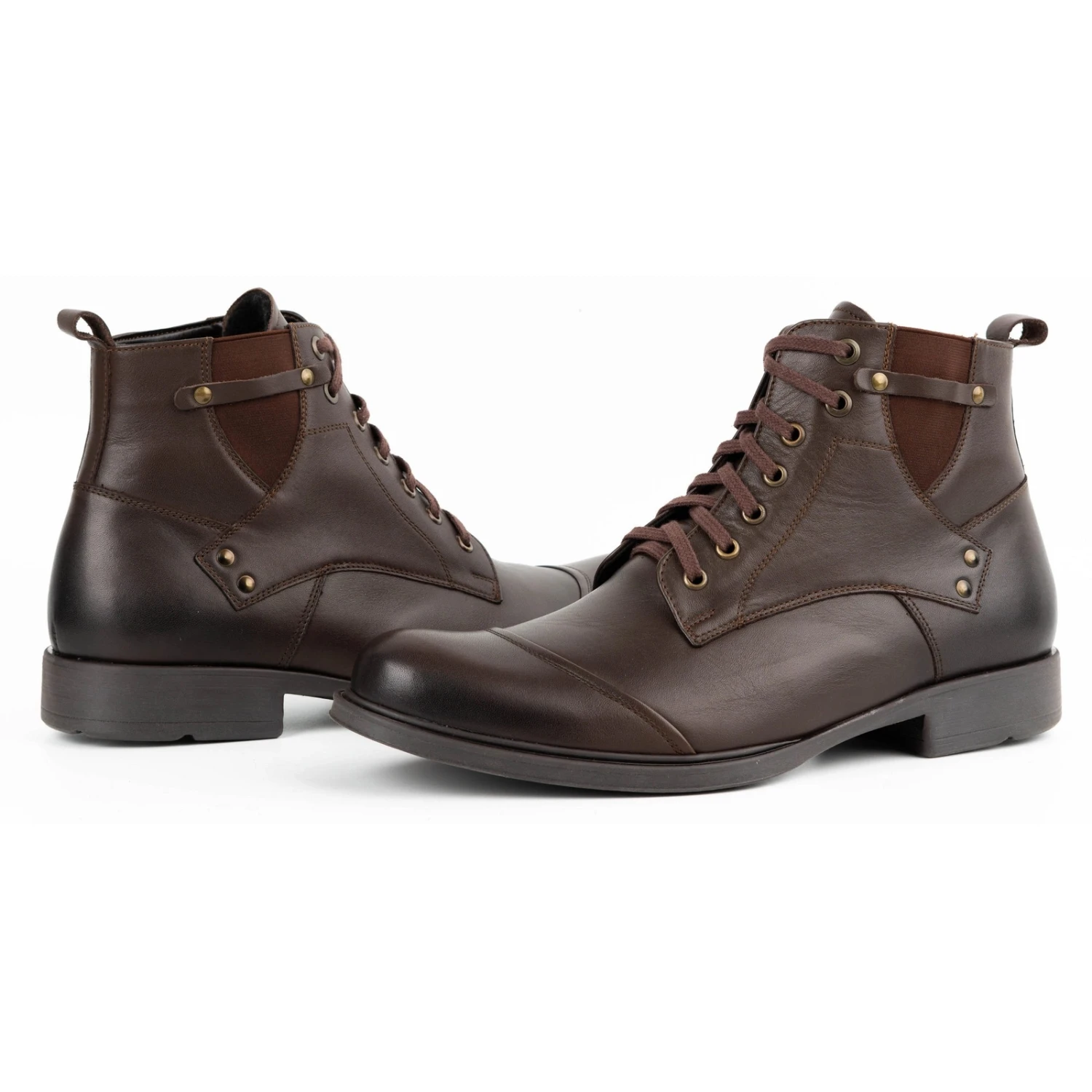 Olivier Bottes D'hiver En Cuir Pour Hommes 7005KB Marron Brun – Image 7