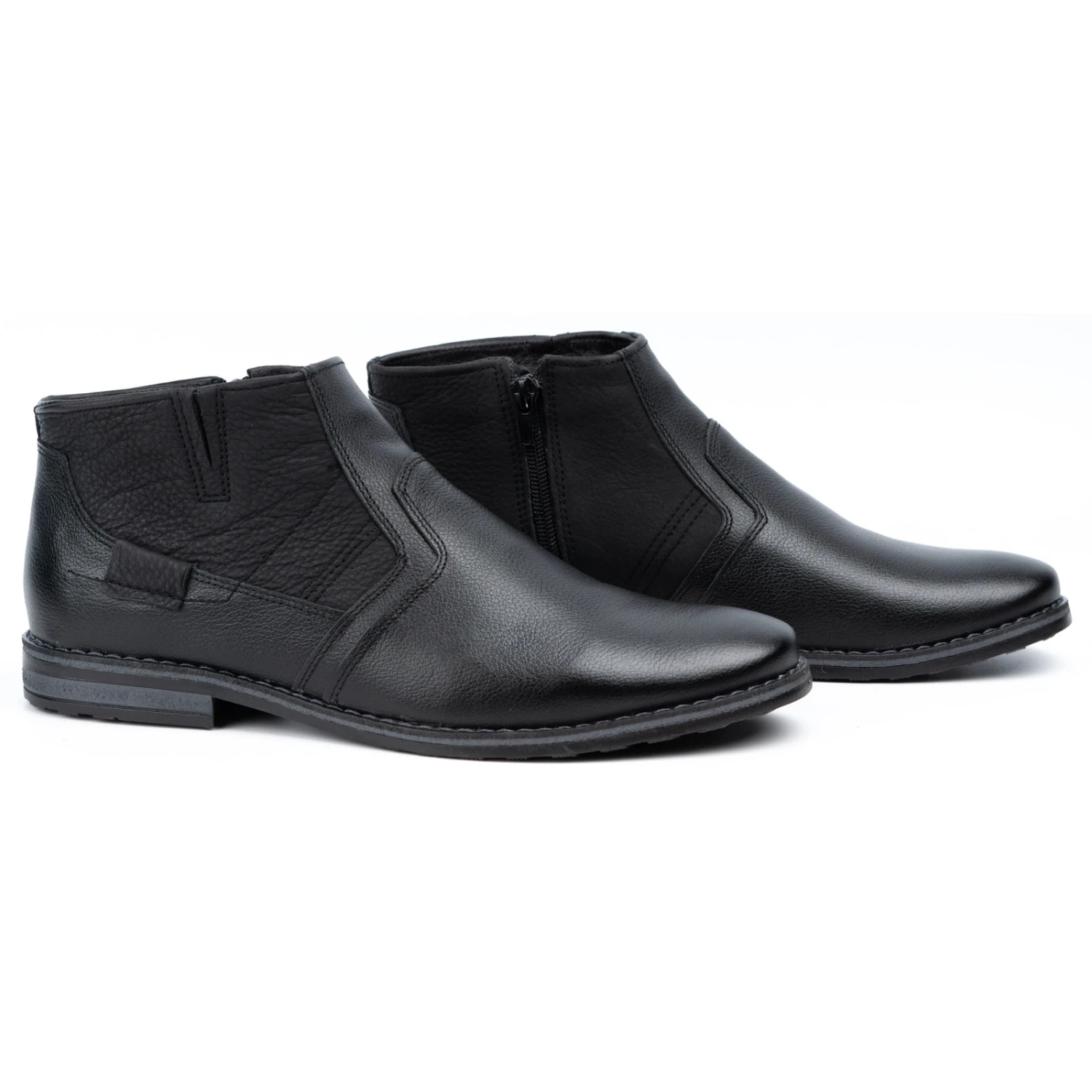 Olivier Bottes D'hiver En Cuir Pour Hommes Chelsea Boots 903KZ Noir Le Noir – Image 3