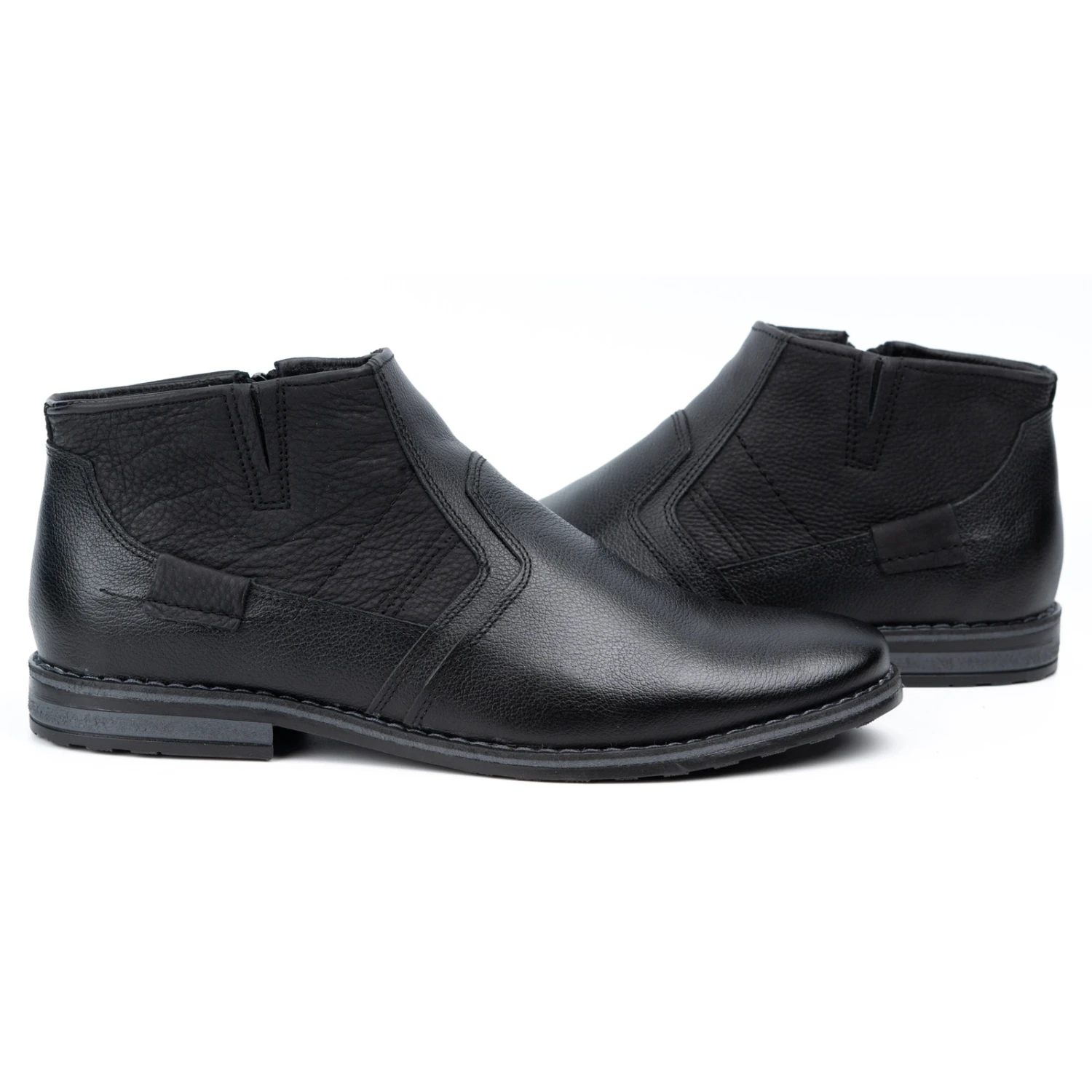 Olivier Bottes D'hiver En Cuir Pour Hommes Chelsea Boots 903KZ Noir Le Noir – Image 5