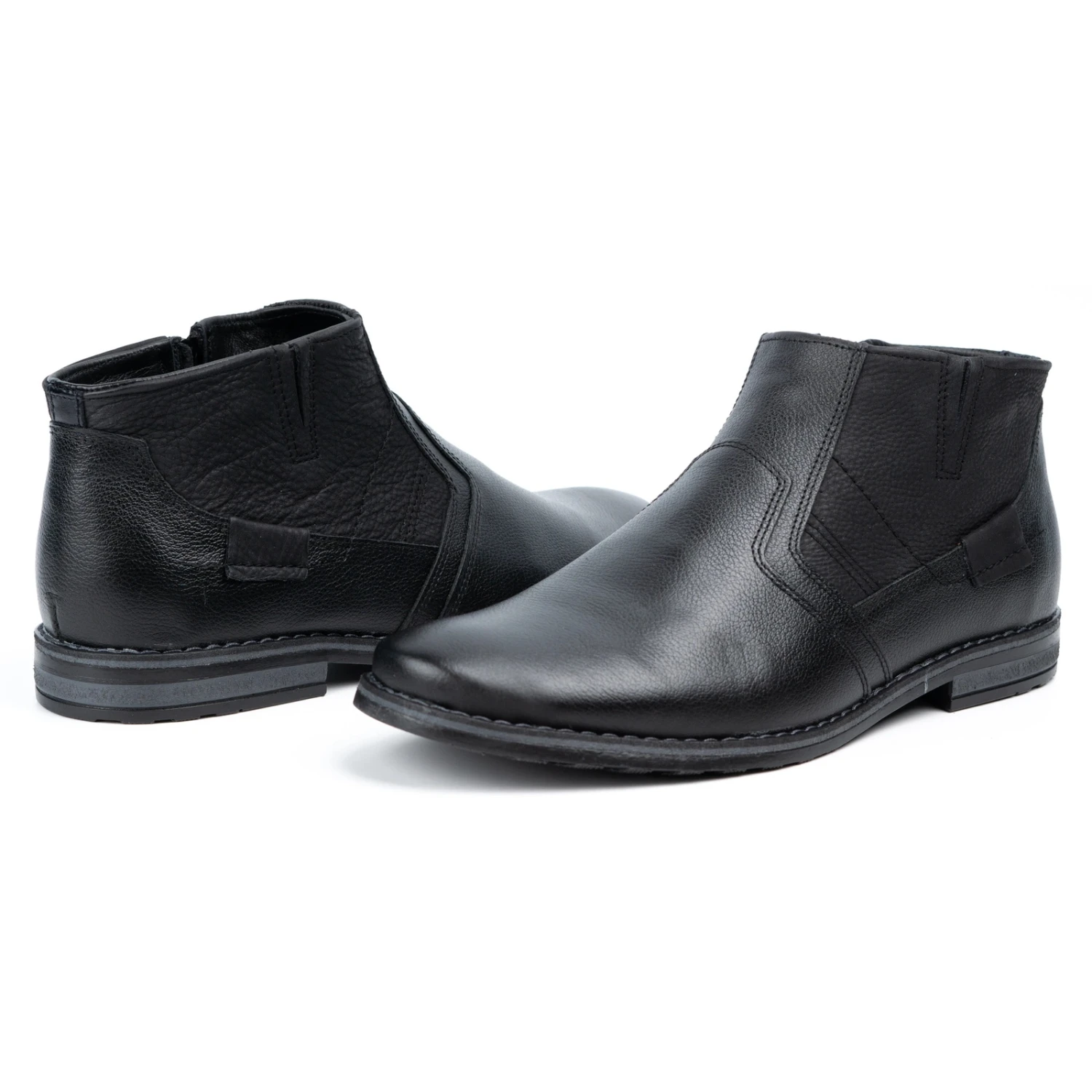 Olivier Bottes D'hiver En Cuir Pour Hommes Chelsea Boots 903KZ Noir Le Noir – Image 6