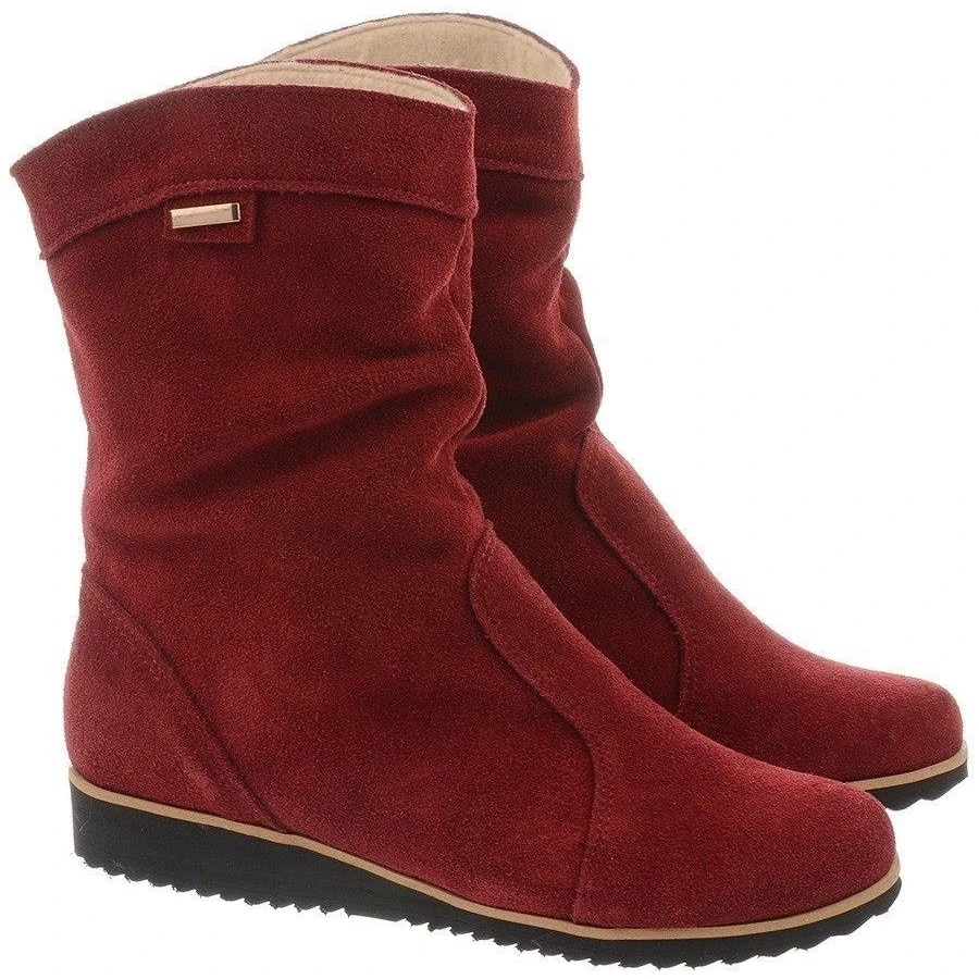 Olivier Bottes En Cuir Réchauffées Par Emi Bordeaux Rouge – Image 2