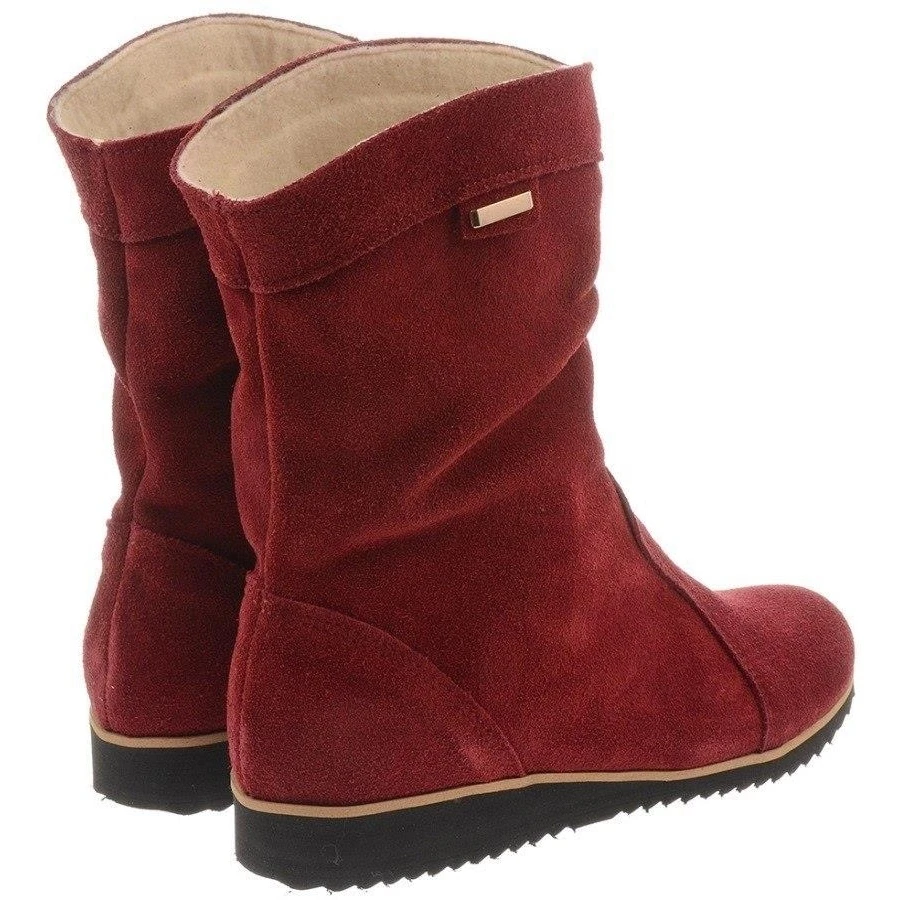 Olivier Bottes En Cuir Réchauffées Par Emi Bordeaux Rouge – Image 3