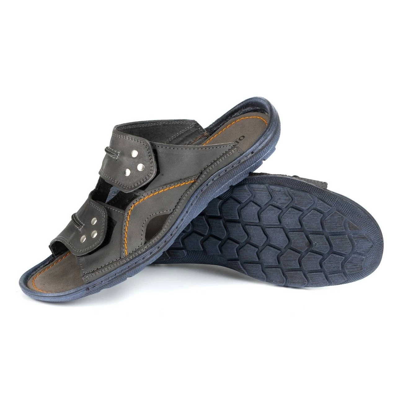 Olivier Chaussons Cuir Homme 335GT Gris – Image 4