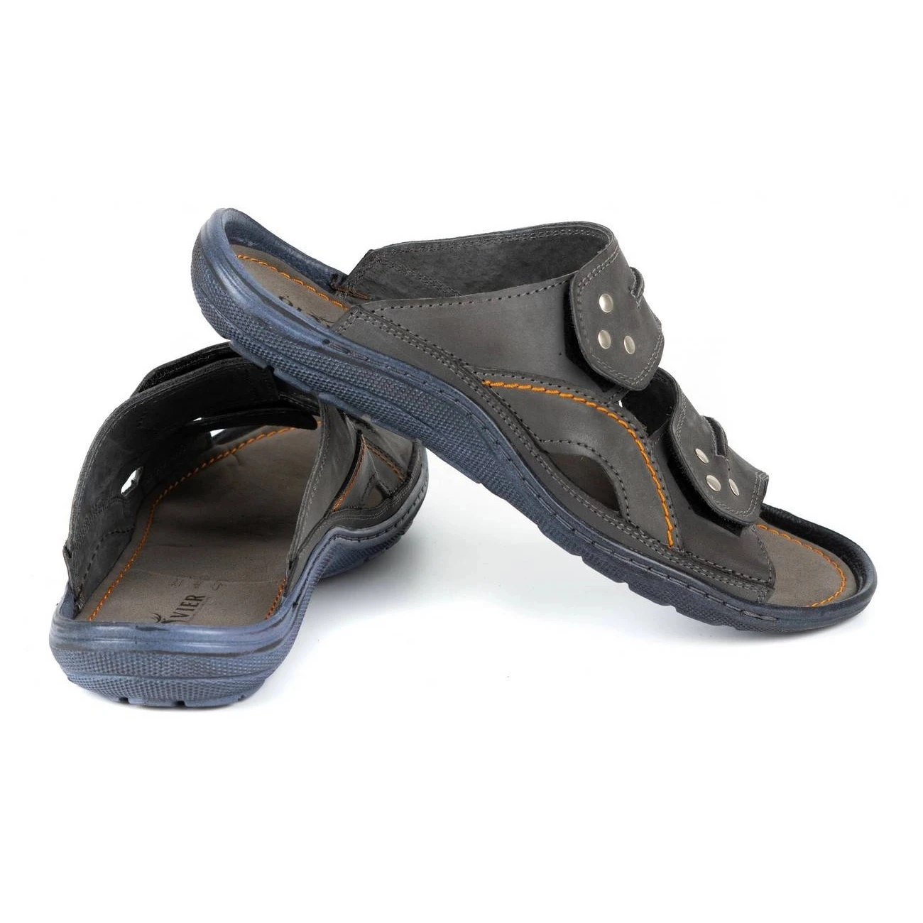 Olivier Chaussons Cuir Homme 335GT Gris – Image 5