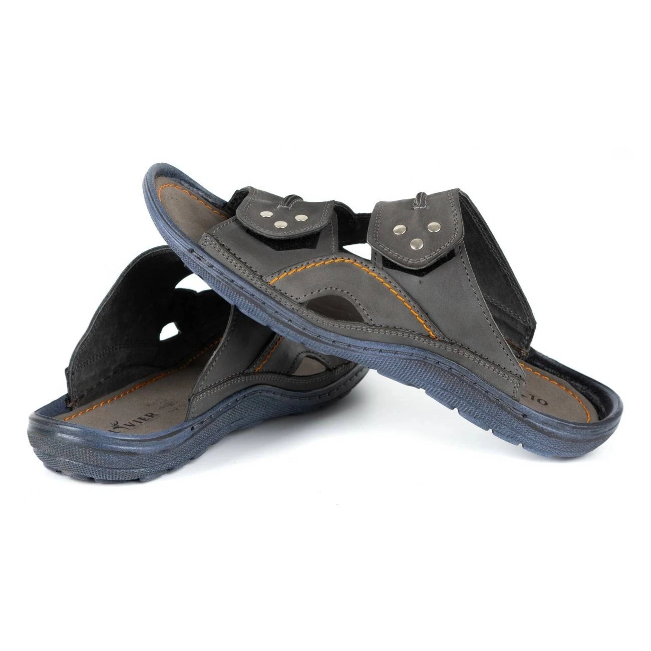 Olivier Chaussons Cuir Homme 335GT Gris – Image 6