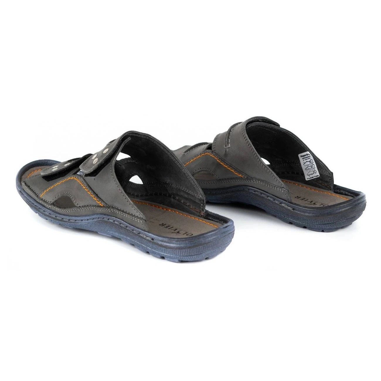 Olivier Chaussons Cuir Homme 335GT Gris – Image 7