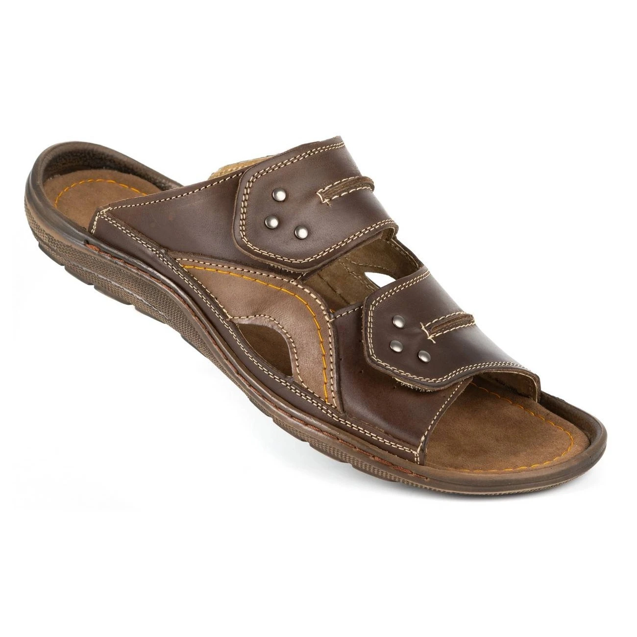 Olivier Chaussons Cuir Homme 335GT Marron Brun – Image 2