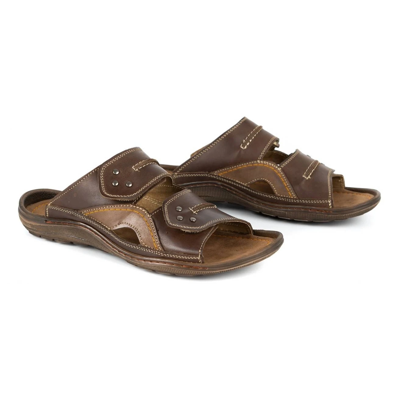 Olivier Chaussons Cuir Homme 335GT Marron Brun – Image 3