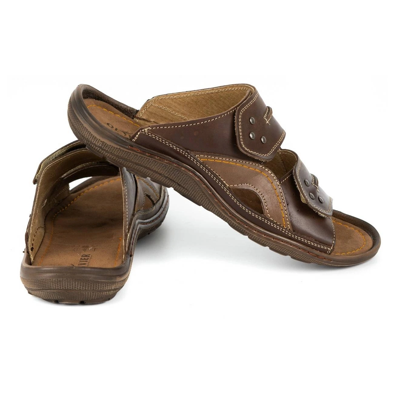 Olivier Chaussons Cuir Homme 335GT Marron Brun – Image 5