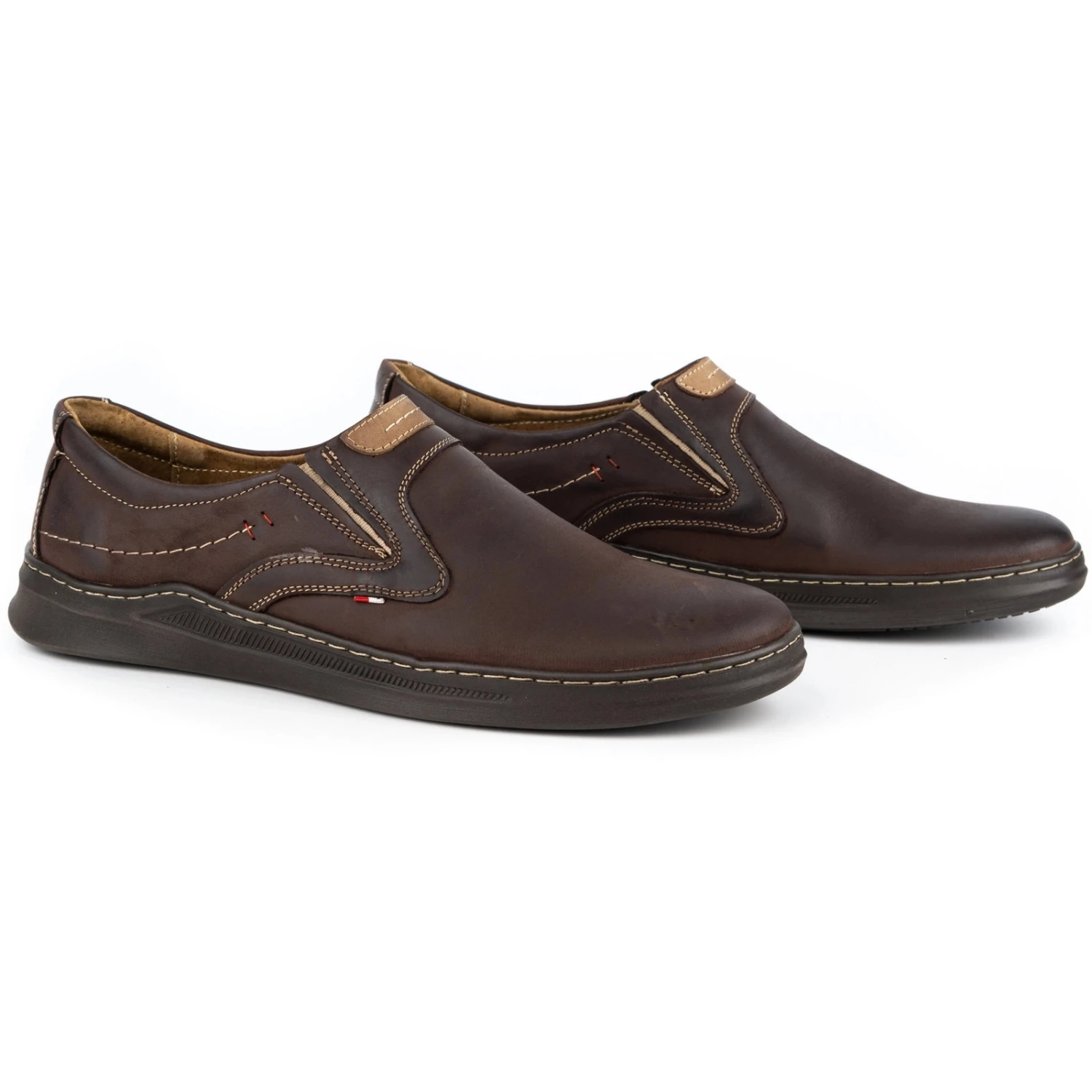 Olivier Chaussures à Enfiler Décontractées En Cuir Pour Hommes 284GT Marron Brun – Image 2