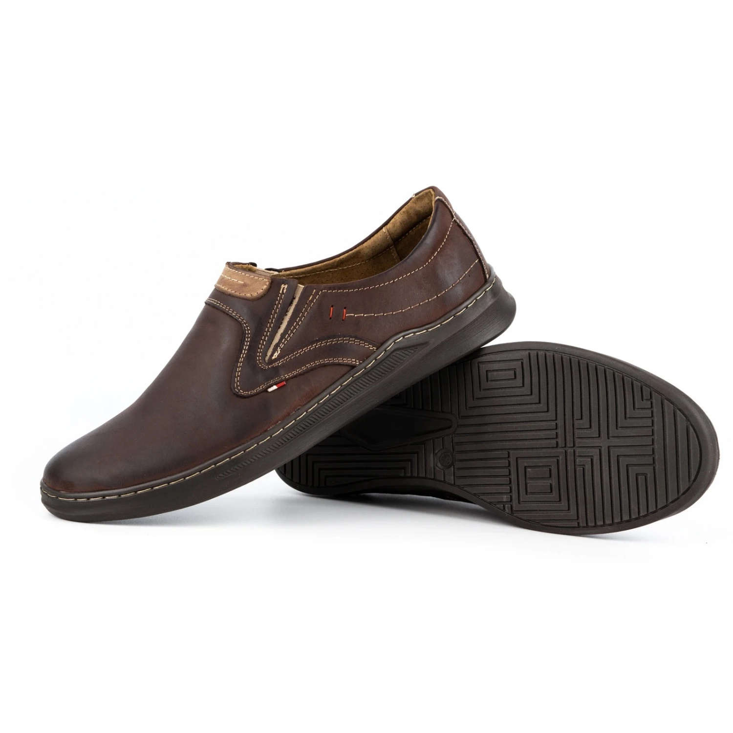 Olivier Chaussures à Enfiler Décontractées En Cuir Pour Hommes 284GT Marron Brun – Image 3