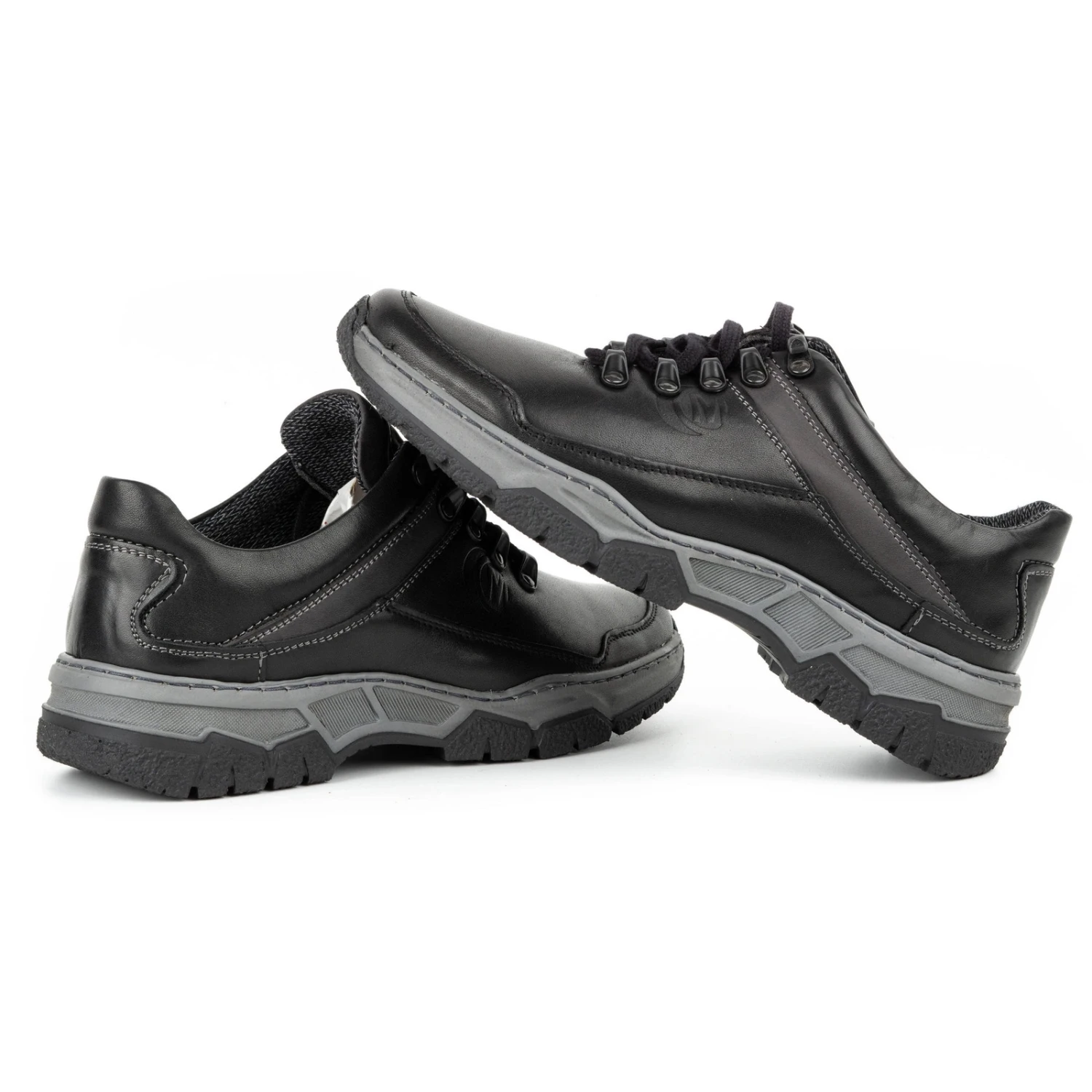 Olivier Chaussures Décontractées En Cuir Pour Hommes 842MA Noir Le Noir – Image 6