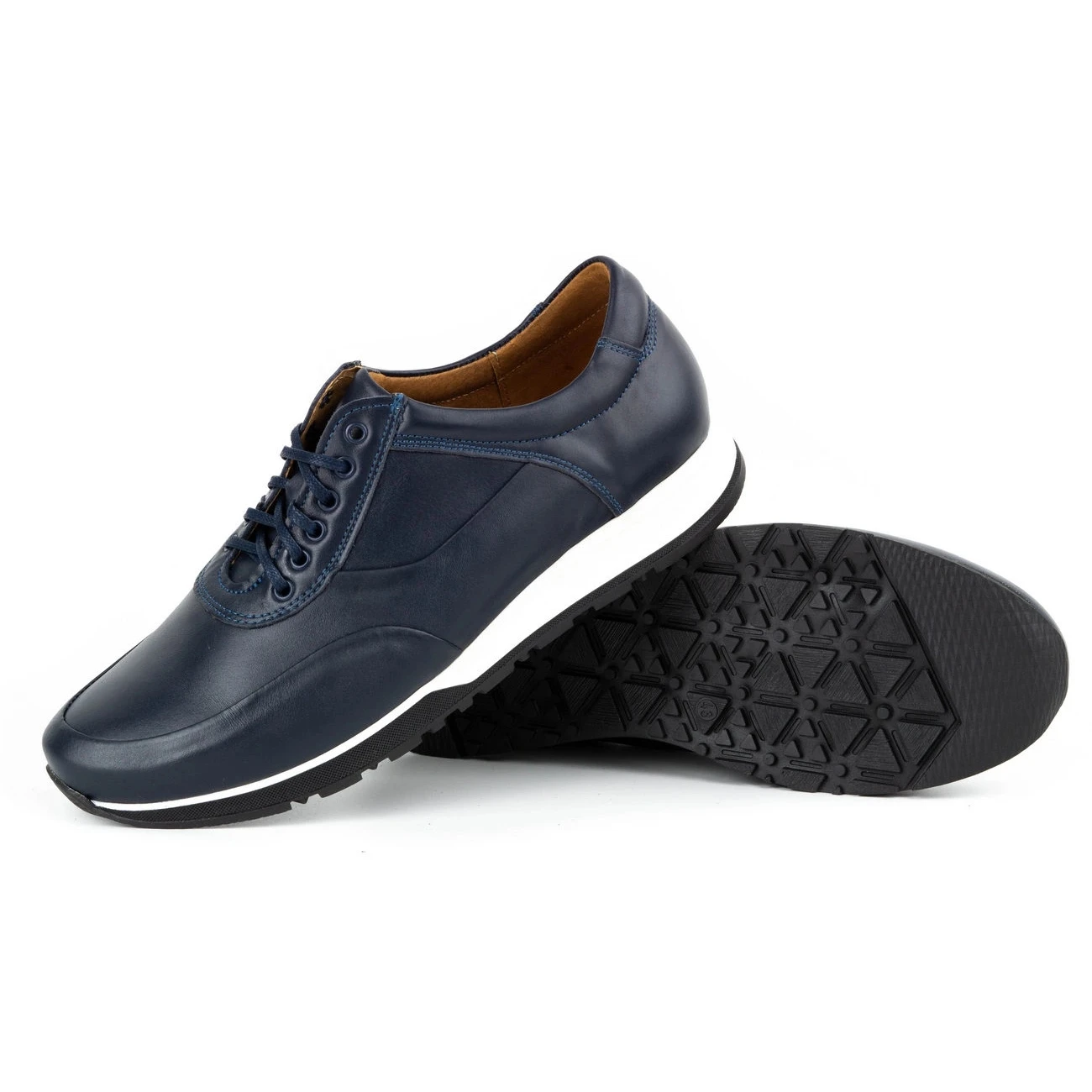 Olivier Chaussures Décontractées En Cuir Pour Hommes 902KNT Bleu Marine – Image 4