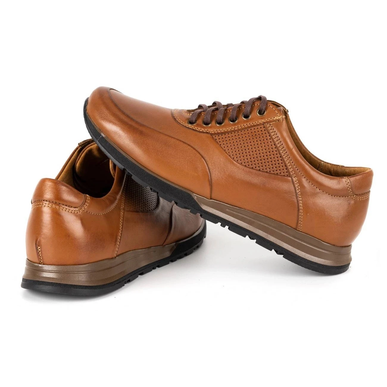 Olivier Chaussures Décontractées En Cuir Pour Hommes 902KNT Marron Brun – Image 5