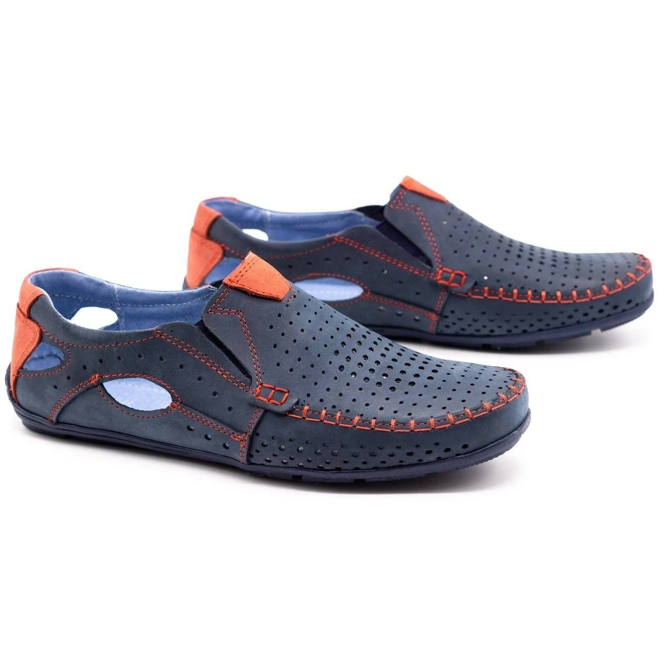 Olivier Chaussures Homme Mocassins 901 été Bleu Marine Avec Rouge Multicolore – Image 2