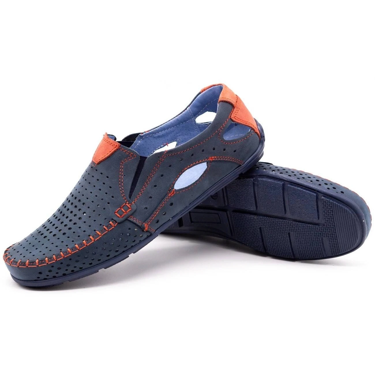 Olivier Chaussures Homme Mocassins 901 été Bleu Marine Avec Rouge Multicolore – Image 3