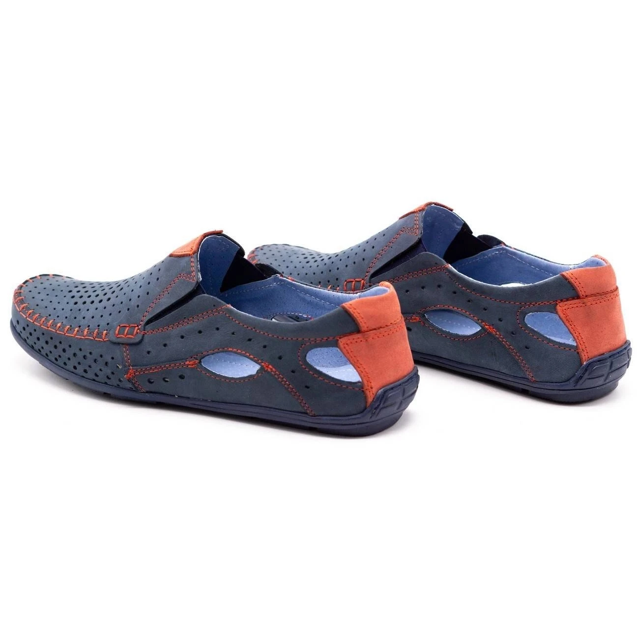 Olivier Chaussures Homme Mocassins 901 été Bleu Marine Avec Rouge Multicolore – Image 7