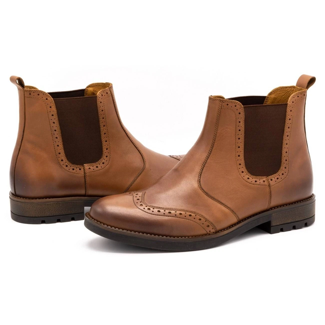 Olivier Chelsea Boots Homme, Richelieu Cuir 7003KB Marron Brun – Image 4