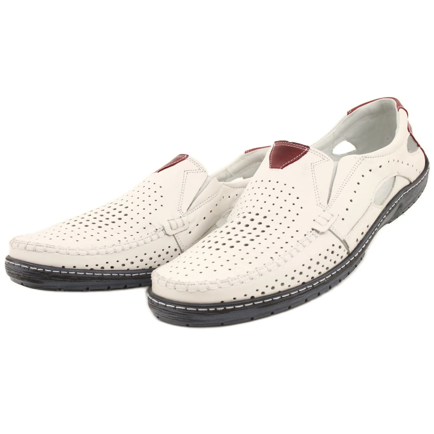 Olivier Mocassins Homme Cuir Blanc 901 Chaussures D'été Blanche – Image 9