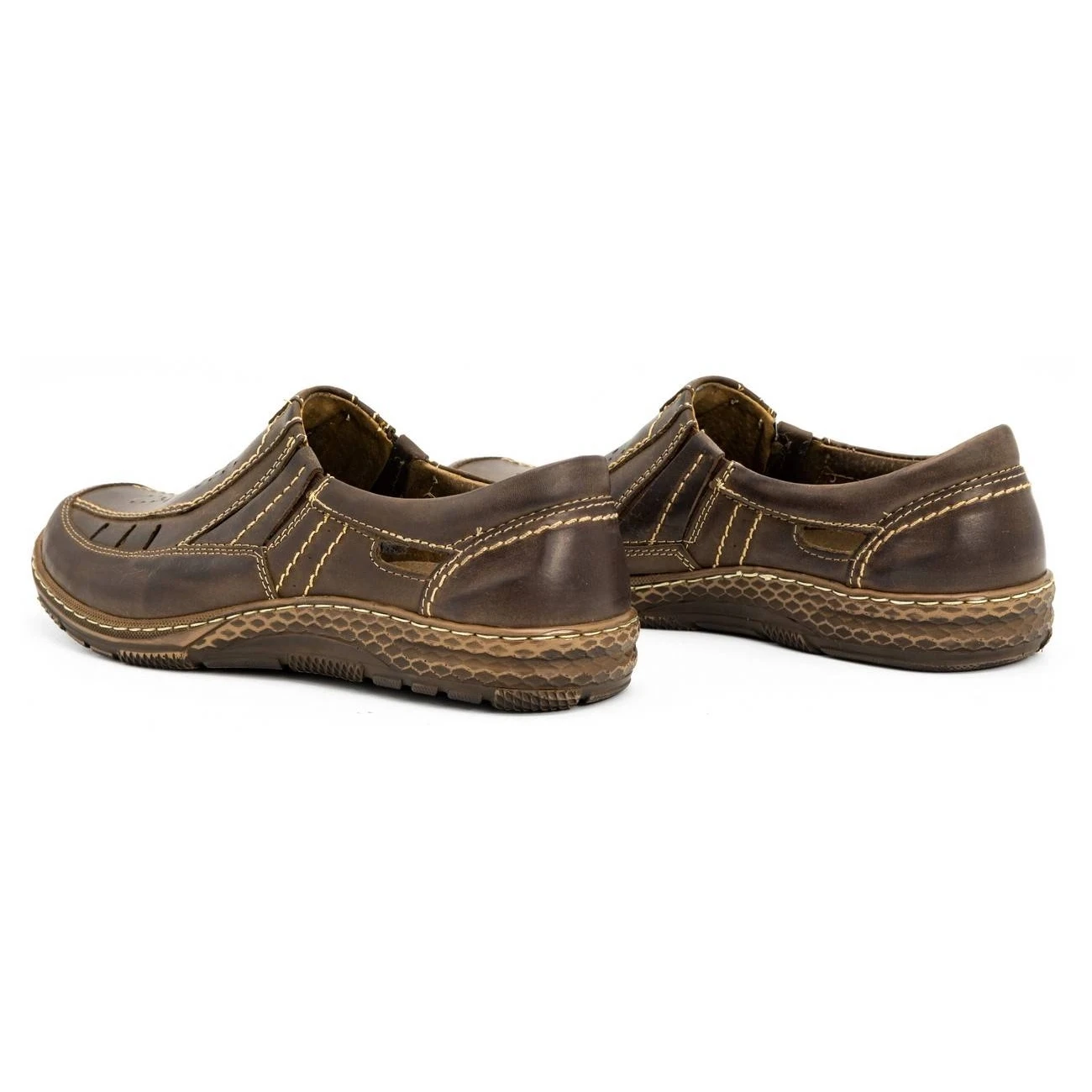 Olivier Mocassins Homme En Cuir Pour L'été 492MA Marron Foncé Brun – Image 6