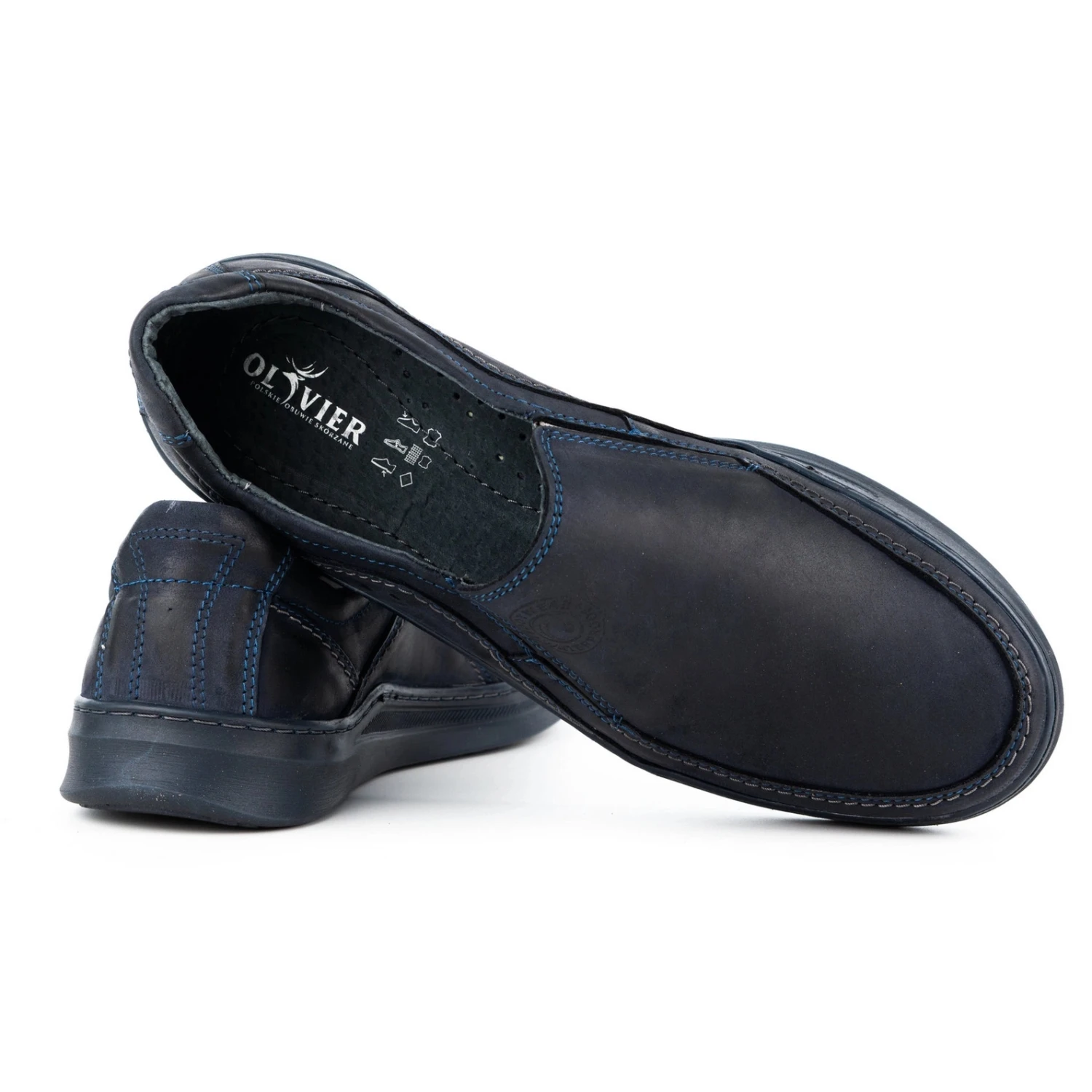 Olivier Mocassins Homme En Cuir SLIP-ON 216GT Bleu Marine – Image 4