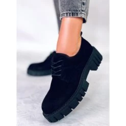 PA1 Amparo Mocassins Plateforme En Daim Noir Le Noir