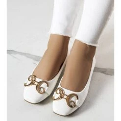 PA1 Ballerines Blanches à Bout Carré De Shawn