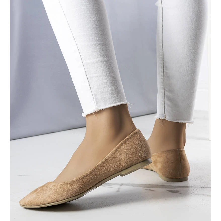 PA1 Ballerines En Daim écologique Beige Logan – Image 2