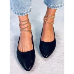 PA1 Ballerines Noires à Chaîne Junri Le Noir