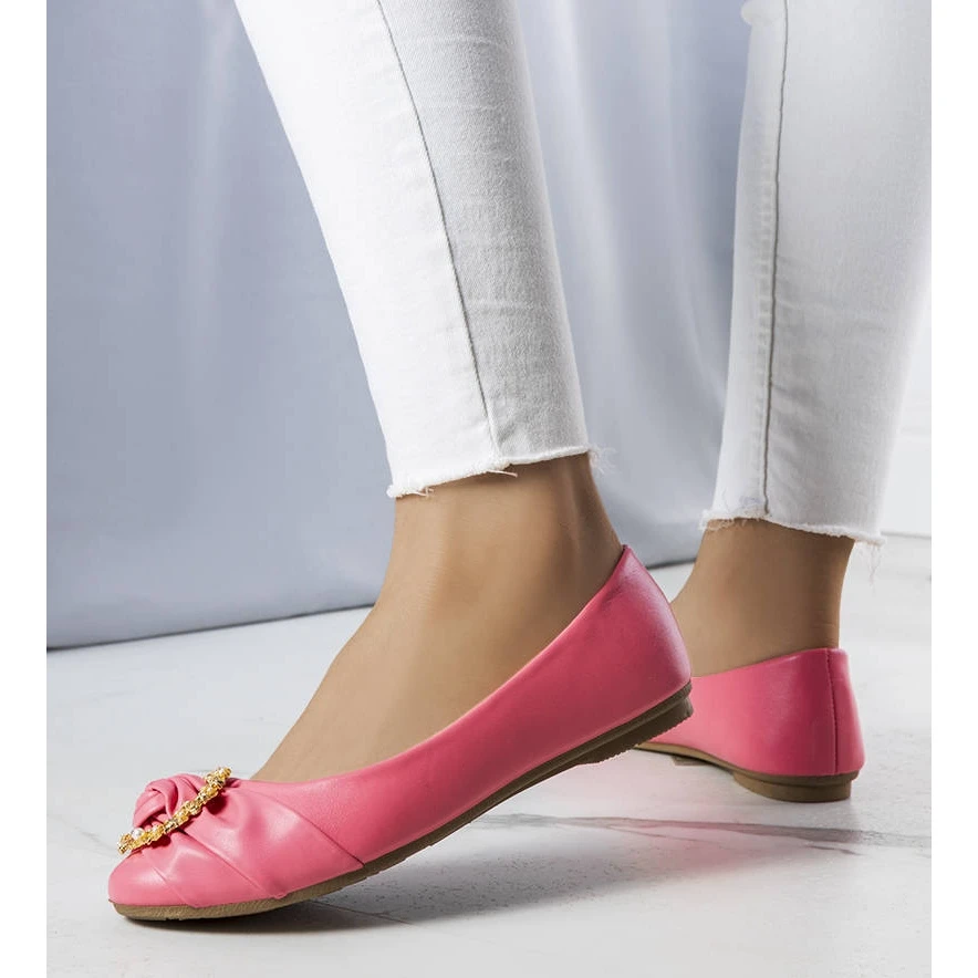 PA1 Ballerines Roses à Ornements Dorés Antoinette – Image 2