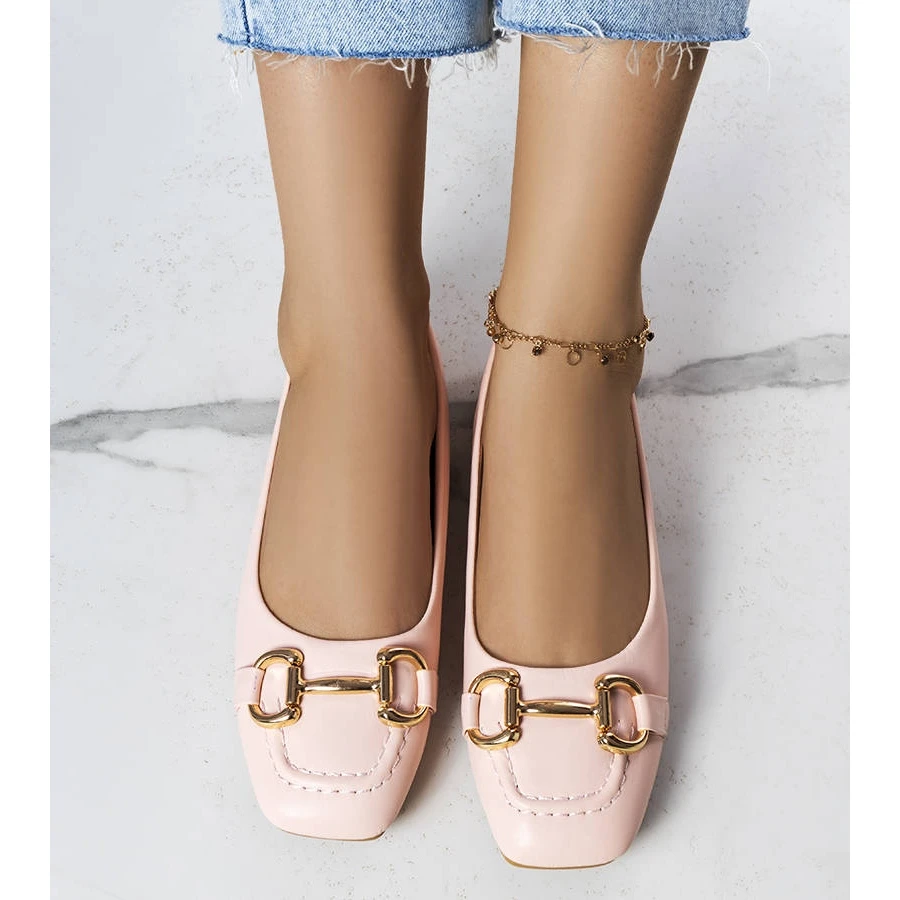 PA1 Ballerines Roses à Ornements Dorés Iris