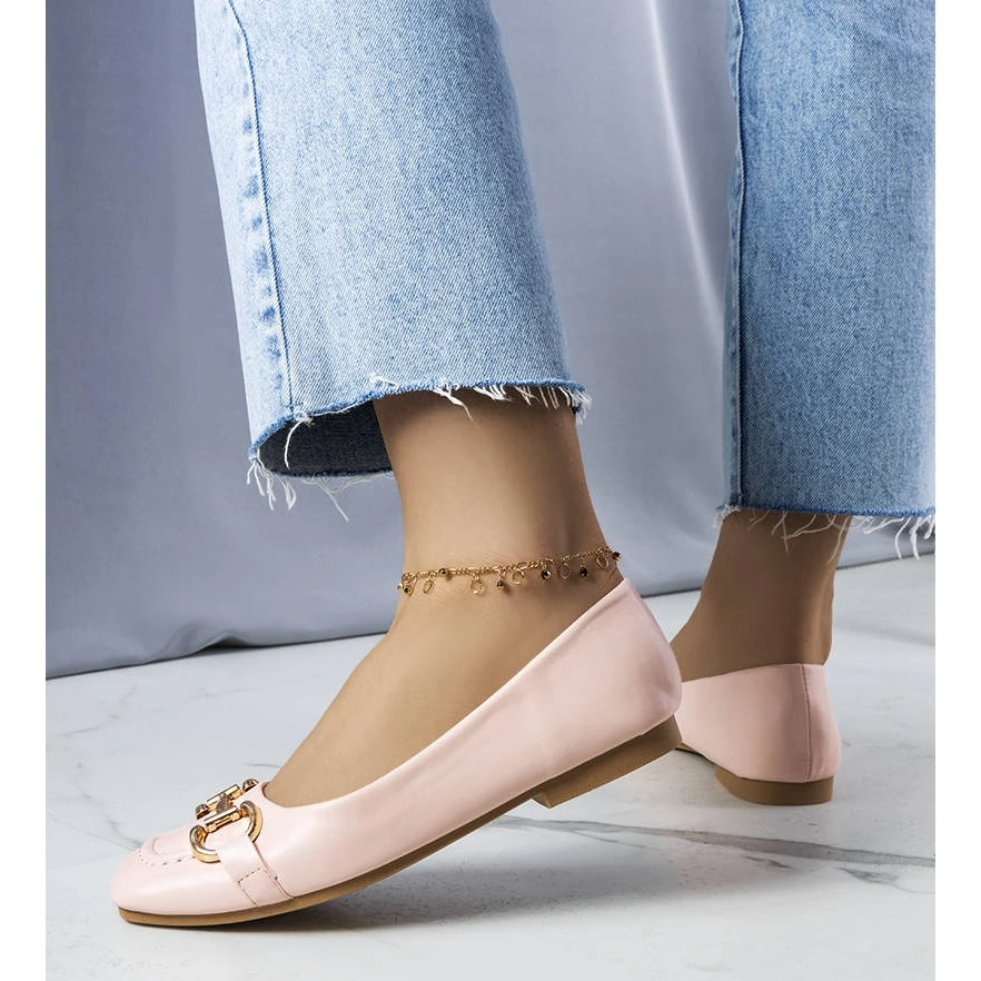 PA1 Ballerines Roses à Ornements Dorés Iris – Image 2