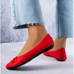 PA1 Ballerines Rouges à Nœud Chandonnet