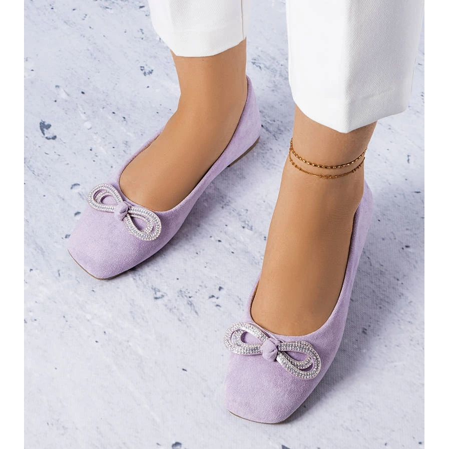PA1 Ballerines Violettes à Nœud Gaillou – Image 2