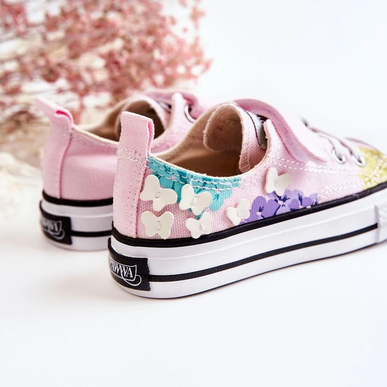 PA1 Baskets Enfant Tissu Imprimé Rose Buster – Image 3