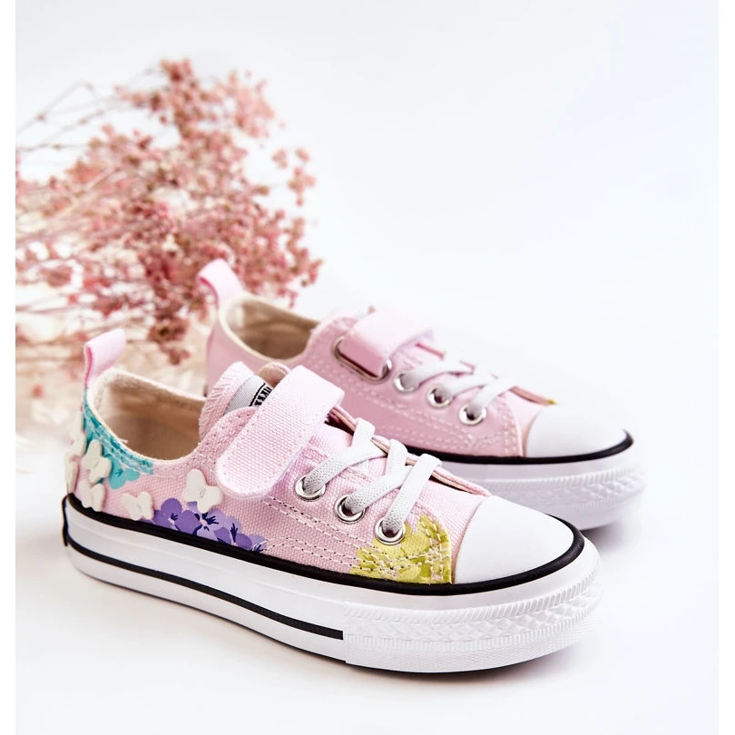 PA1 Baskets Enfant Tissu Imprimé Rose Buster – Image 4
