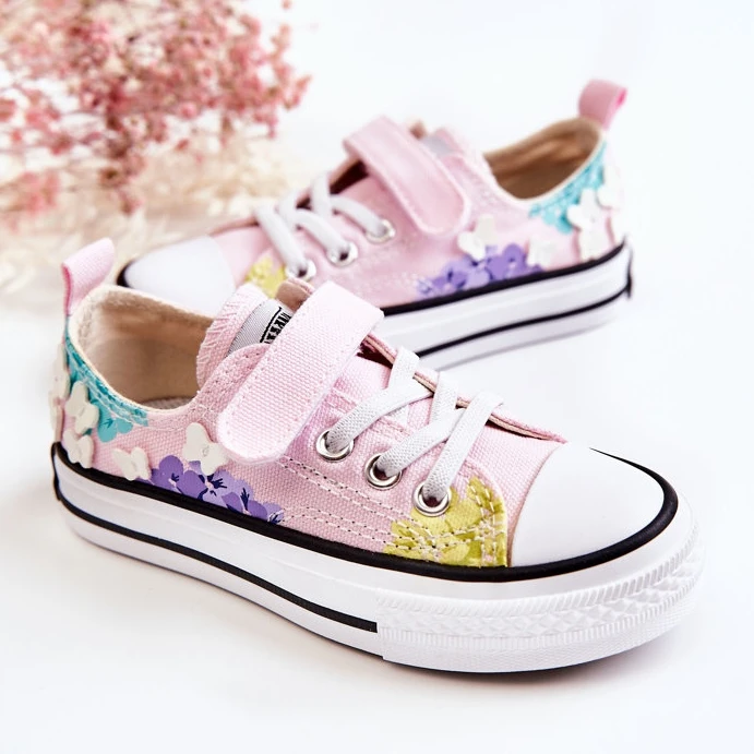 PA1 Baskets Enfant Tissu Imprimé Rose Buster – Image 5