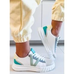 PA1 Baskets Femme Melody Beige Blanche Multicolore