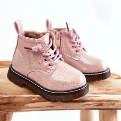 PA1 Bottes Chaudes Pour Enfants Avec Fermeture éclair Rose Betsy
