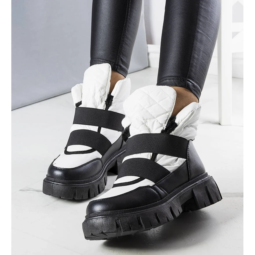 PA1 Bottes De Neige à Enfiler Isolées Blanches De Francisco Le Noir