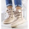 PA1 Bottes De Neige Dorées à Revers Houle Beige D'or