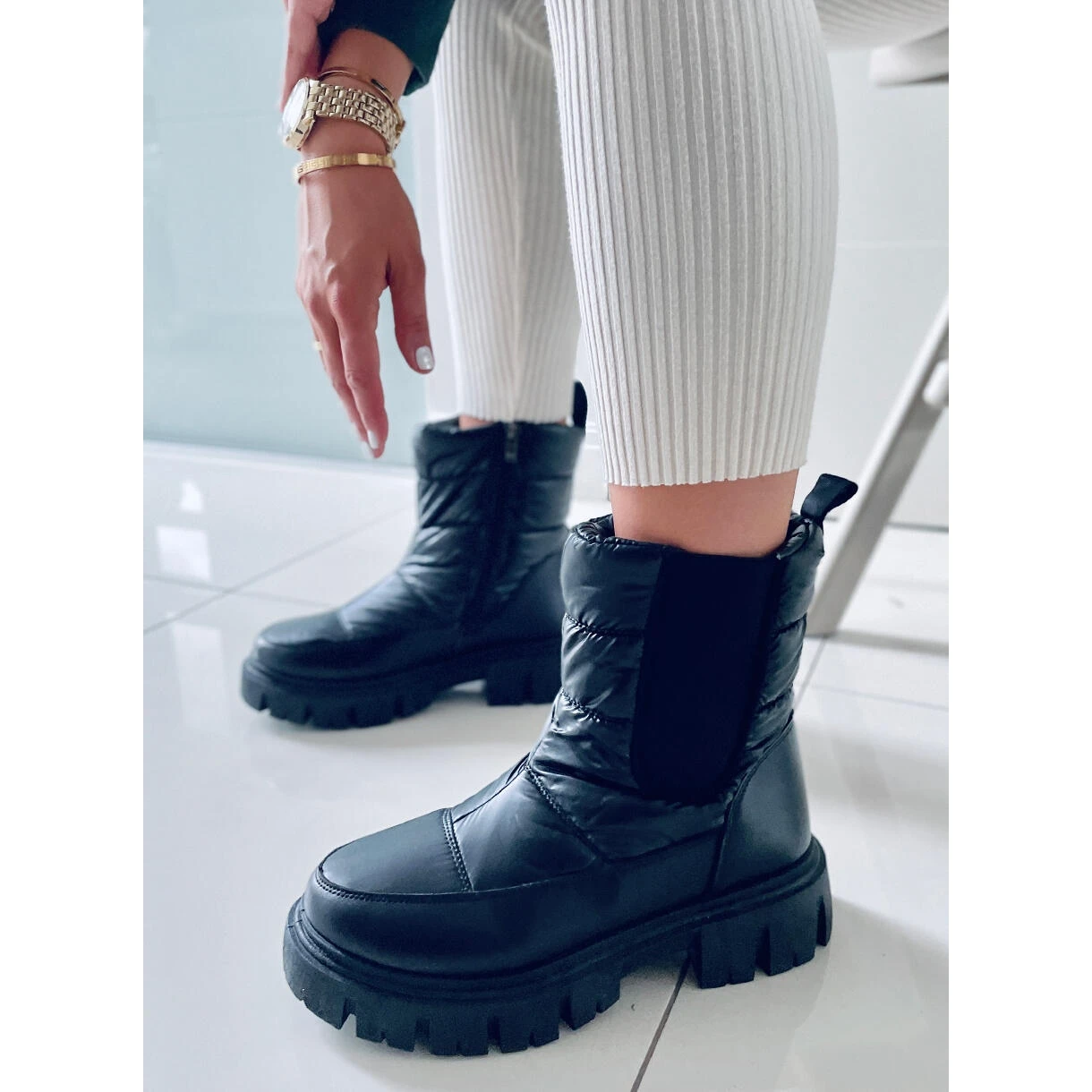 PA1 Bottes De Neige Isolées Milan Noir Le Noir – Image 3