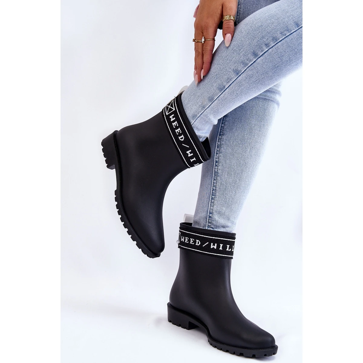 PA1 Bottes De Pluie à Talons Plats Pour Femmes Noir Coreta Le Noir – Image 2